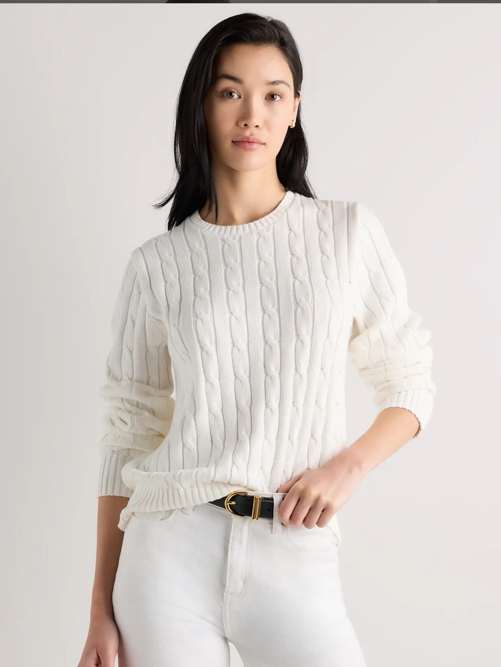 GAP Cream Cable Knit Crew Neck Sweater